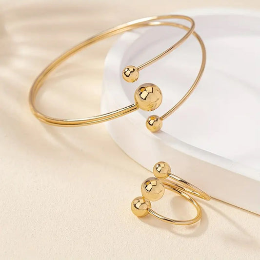 Justerbar metallring og armbåndssett